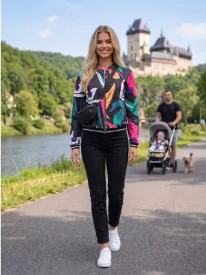 Dámska bunda ALTISPORT HADARIT ČIERNA VZOR