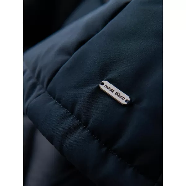  Pánska bunda OMBRE OM-JAHP-0237 NÁMORNÍCKA MODRÁ 