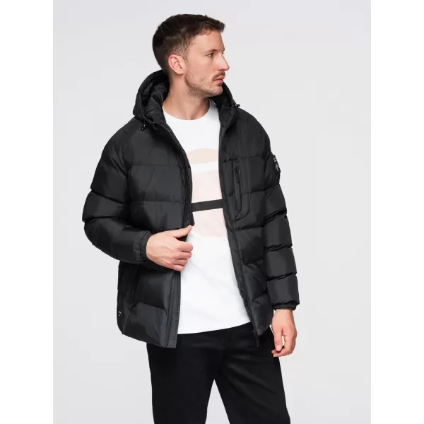  Pánska bunda OMBRE OM-JAHP-0302 ČIERNA 