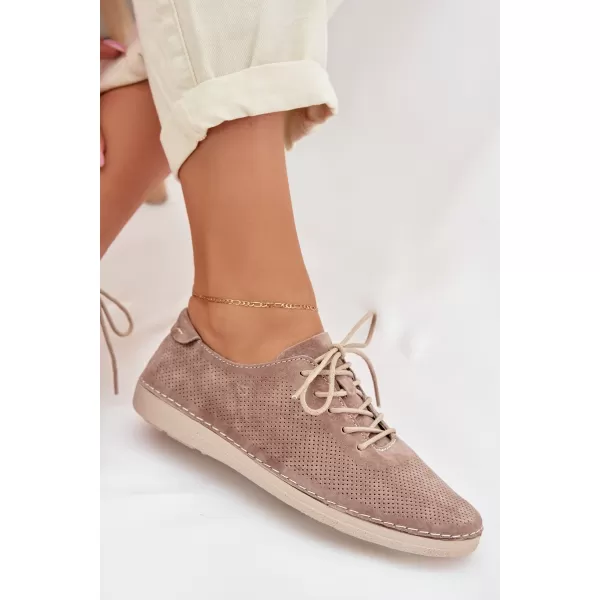  Dámske topánky S.BARSKI LR61-7080 DARK BEIGE 