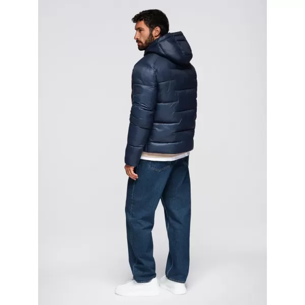  Pánska bunda OMBRE OM-JAHP-0235 NÁMORNÍCKA MODRÁ 