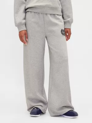 Dámske tepláky GAP WIDE LEG SWEATPANTS 852838-04 HEATHER GREY