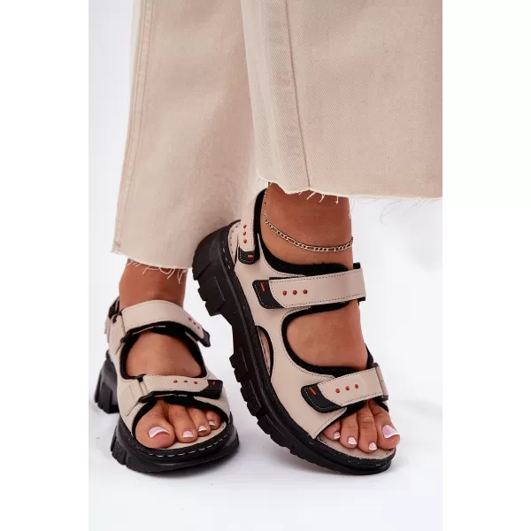  Dámske sandále ARTIKER 56C0471 BEIGE/BLACK 