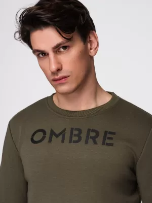 Pánska mikina OMBRE B1711 TMAVÁ OLIVA