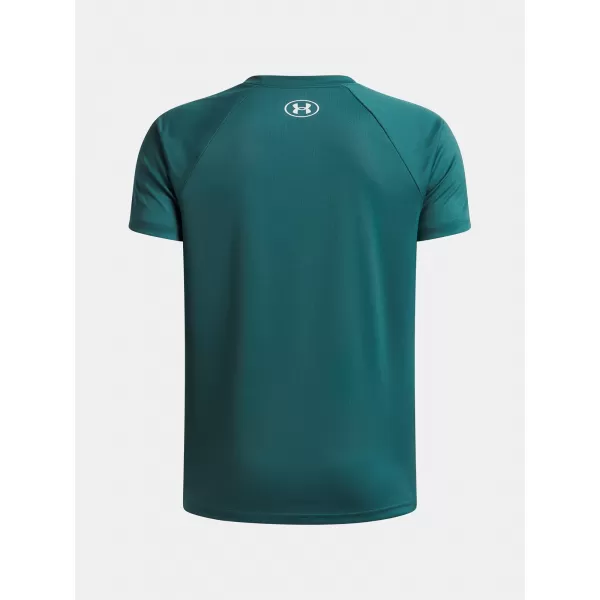  Chlapčenské tričko UNDER ARMOUR UA TECH SPLIT WORDMARK SS 1383010-338 ZELENÁ 