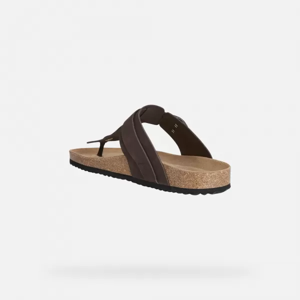  Pánske šľapky GEOX SANDAL GHITA G002573 TMAVO HNEDÁ 