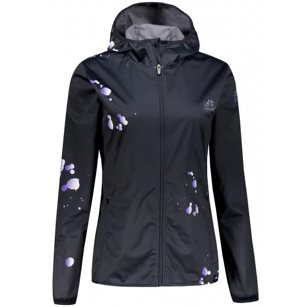  Dámska softshellová bunda premium ALTISPORT VOJ/ALW077JACK01 ČIERNA/FIALOVÁ 