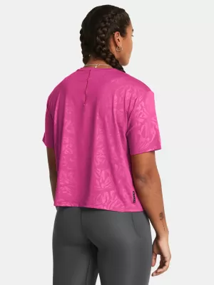 Dámske tričko UNDER ARMOUR VANISH ENERGY EMBOSS CROP SS 1383640-686 RUŽOVÁ