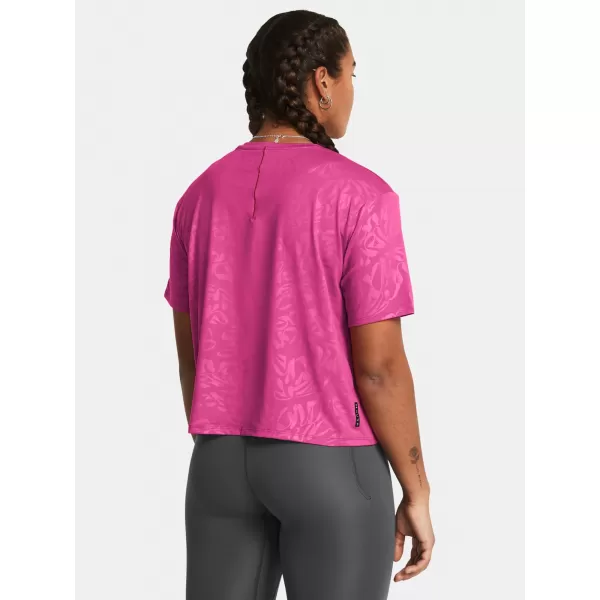  Dámske tričko UNDER ARMOUR VANISH ENERGY EMBOSS CROP SS 1383640-686 RUŽOVÁ 