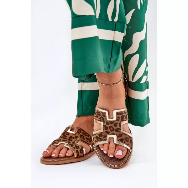  Dámske šľapky ZAZOO 40383 BROWN 