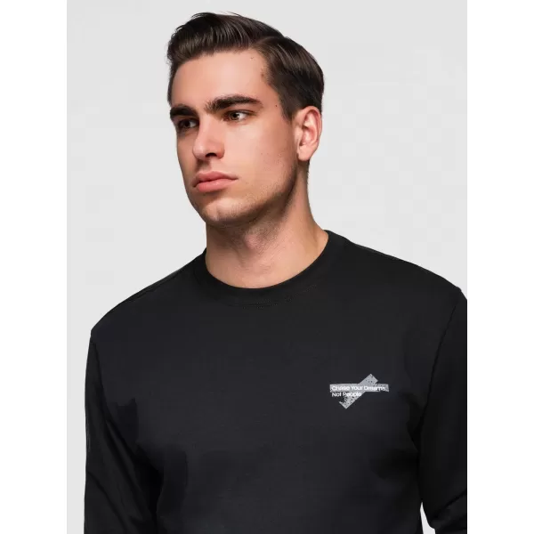  Pánske tričko OMBRE OM-LSPT-0136 BLACK 
