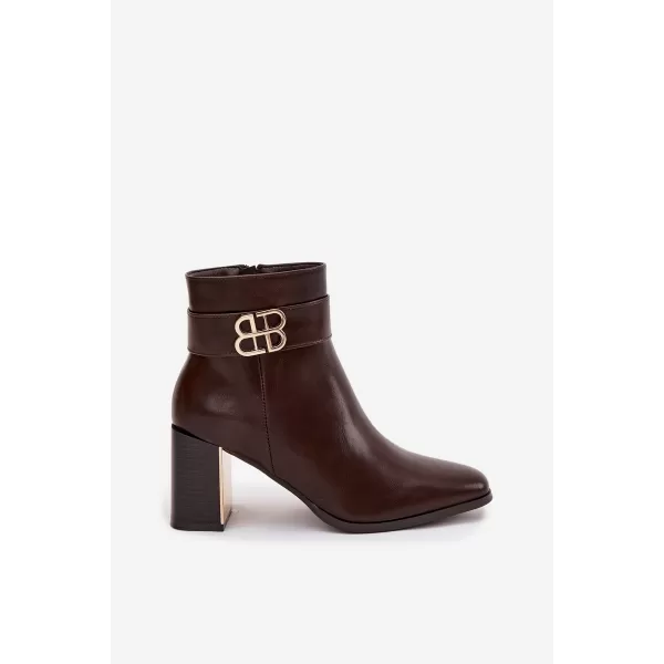 Dámske topánky na podpätku BOTO GALINNE 40566 BROWN 