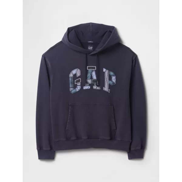  Pánska mikina GAP PATCHWORK LOGO PULLOVER HOODIE 745196-00 NAVY UNIFORM 