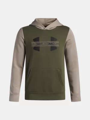 Chlapčenská mikina UNDER ARMOUR UA RIVAL FLC CBLCK GRPHC HD 6004994-390 ZELENÁ