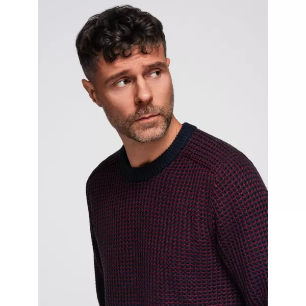  Pánsky sveter OMBRE OM-SWSW-0122 GAŠTANOVÉ 