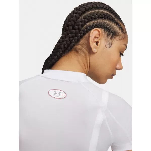  Dámske tričko UNDER ARMOUR HEATGEAR ELITE CROP MCK SS 6014710-100 BIELA 