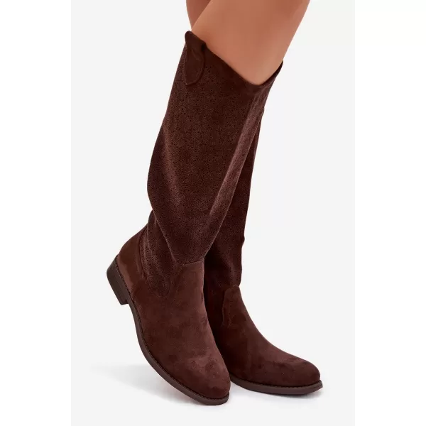  Dámske čižmy S.BARSKI HY61-8022 BROWN 
