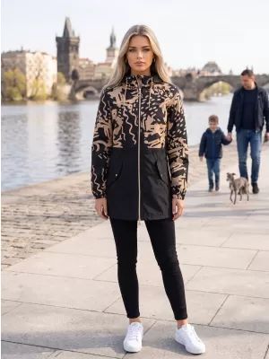 Dámska bunda KIXMI ZIANA ČIERNA/BÉŽOVÁ