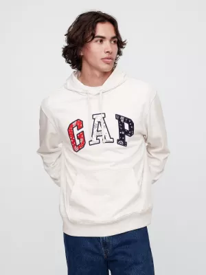 Pánska mikina GAP LOGO PULLOVER HOODIE 767818-00 PALE GREY HEATHER