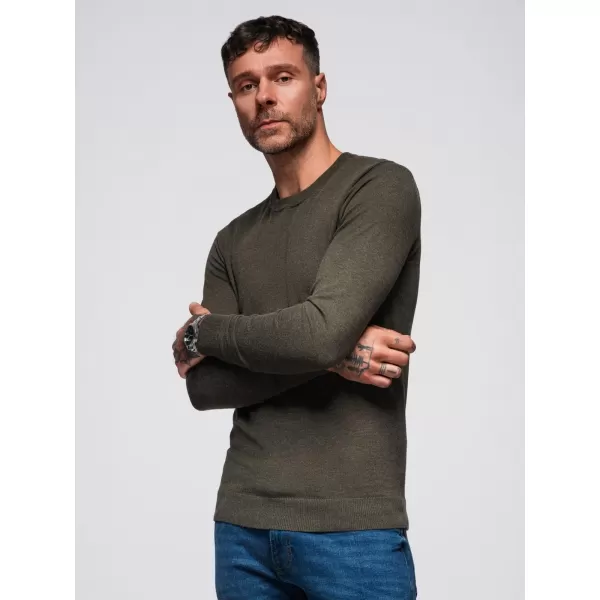  Pánsky sveter OMBRE OM-SWBS-0106 OLIVOVÁ MELANŽ 
