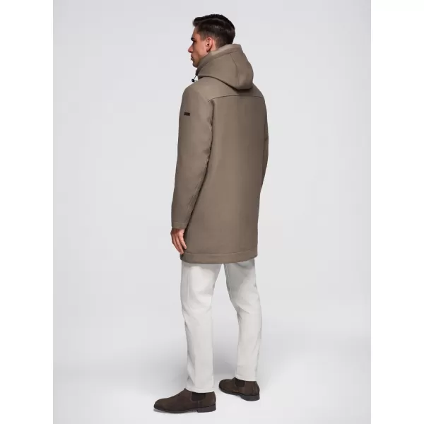  Pánsky kabát OMBRE OM-COWC-0132 KAKI 