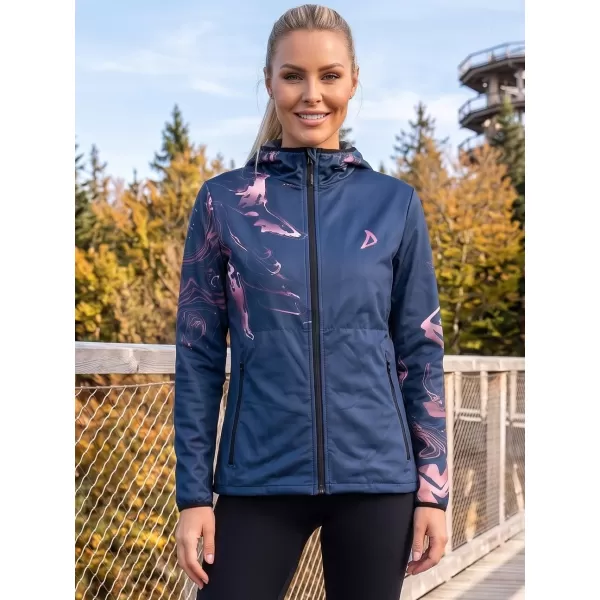  Dámska softshellová bunda premium ALTISPORT VOJ/ALW064JACK01 MODRORUŽOVÁ 