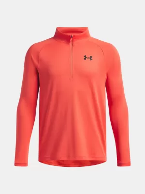 Chlapčenská mikina UNDER ARMOUR TECH 2.0 1/2 ZIP 1363286-690 ČERVENÁ
