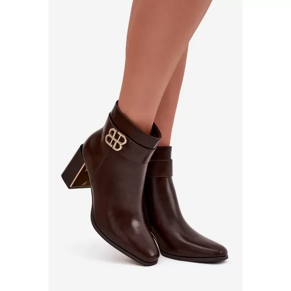  Dámske topánky na podpätku BOTO GALINNE 40566 BROWN 