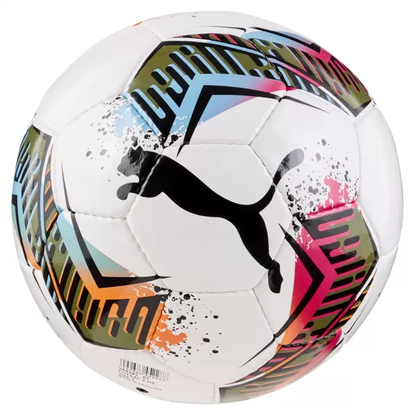  Tréningová lopta PUMA FUTSAL 2 HS 084343-01 BIELA/GRANÁTOVÁ RUŽA/ZAPRÁŠENÁ AKVA 
