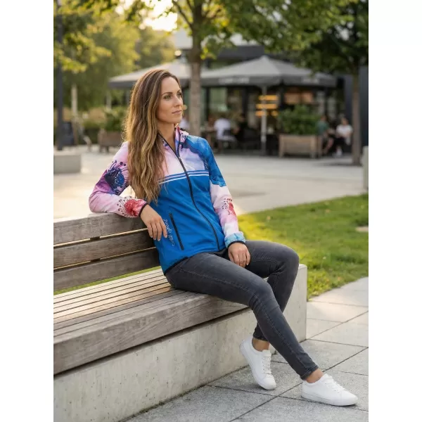  Dámska softshellová bunda premium ALTISPORT VOJ/ALW117JACK01 MODRÁ/RUŽOVÁ 