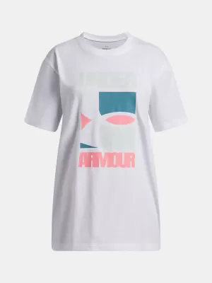 Dievčenské tričko UNDER ARMOUR UA G BLOCK LOGO OS SS 6009720-100 BIELA