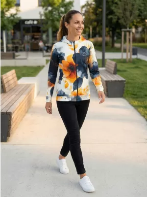 Dámska mikina na zips premium ALTISPORT VOJ/ALW127MI02 ČIERNA/ORANŽOVÁ