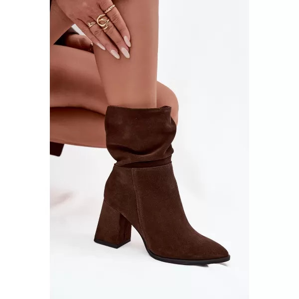  Dámske čižmy ZAZOO 4216 BROWN 