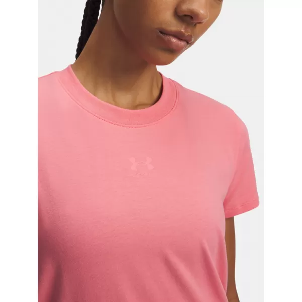  Dámske tričko UNDER ARMOUR UA RIVAL CORE SS 1383648-601 RUŽOVÁ 