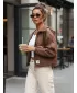 Dámska bunda DSTREET TY4234 KARAMELOVÁ