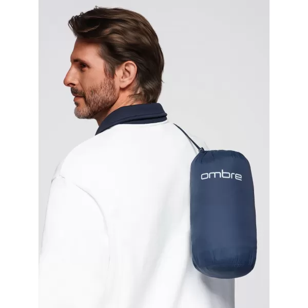  Pánska bunda OMBRE OM-JALP-0295 BLUE MODRÁ 