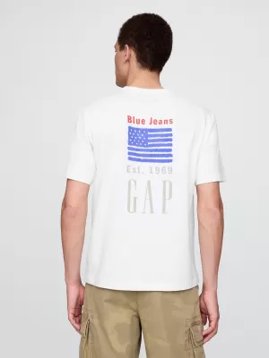 Pánske tričko GAP LOGO TEE 771761-01 NEW OFF WHITE
