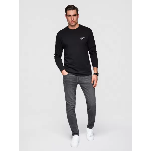  Pánske tričko OMBRE OM-LSPT-0136 BLACK 