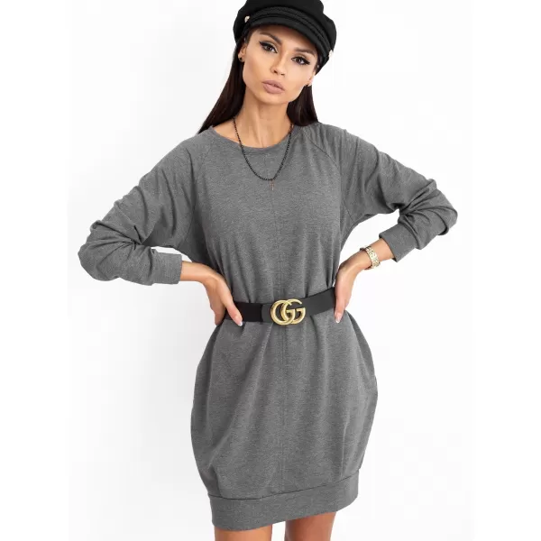  Dámske šaty BASIC FEEL GOOD RV-TU-5184.93P DARK GREY 