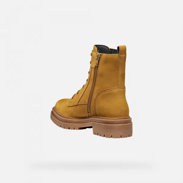  Dámske členkové čižmy GEOX IRIDEA G009240 JANTÁROVÁ 