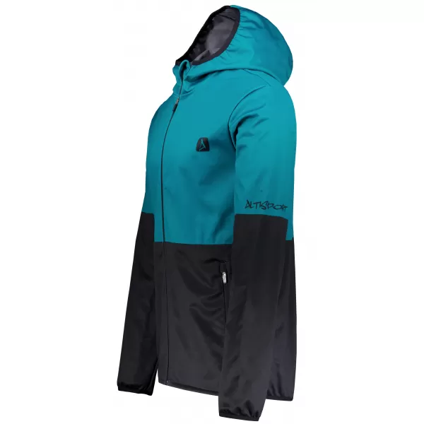  Pánska softshellová bunda premium ALTISPORT VOJ/ALM051JACK01 PETROLEJOVÁ/ČIERNA 