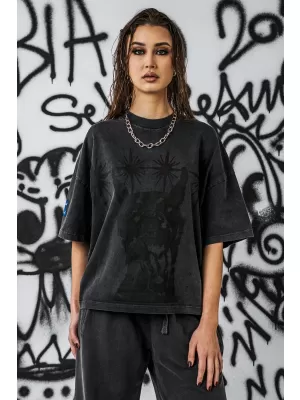 Dámske oversized tričko NEBBIA x Sexsdreams 813 BLACK