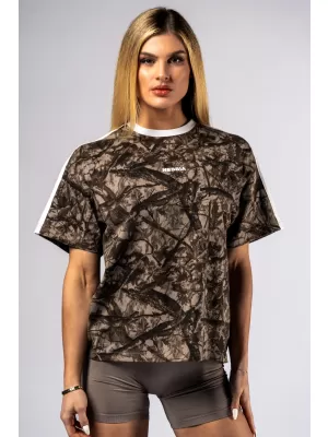 Tričko uvoľneného strihu POWER 894 SVETLO HNEDÁ CAMO Nebbia