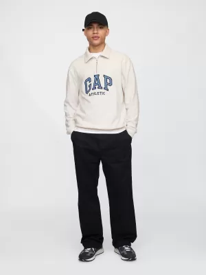 Pánska mikina GAP POLO HALF ZIP SWEATSHIRT 744734-02 CARLS STONE