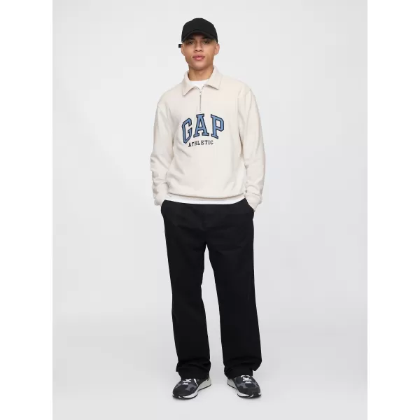  Pánska mikina GAP POLO HALF ZIP SWEATSHIRT 744734-02 CARLS STONE 