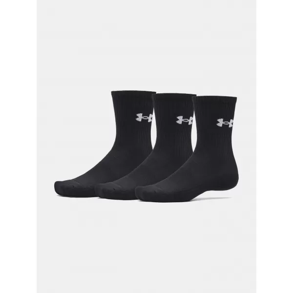  Ponožky UNDER ARMOUR PERFORMANCE COTTON 3P CRW 6009685-008 ČIERNA 