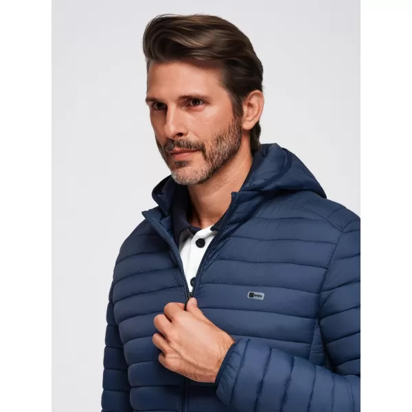  Pánska bunda OMBRE OM-JALP-0295 BLUE MODRÁ 