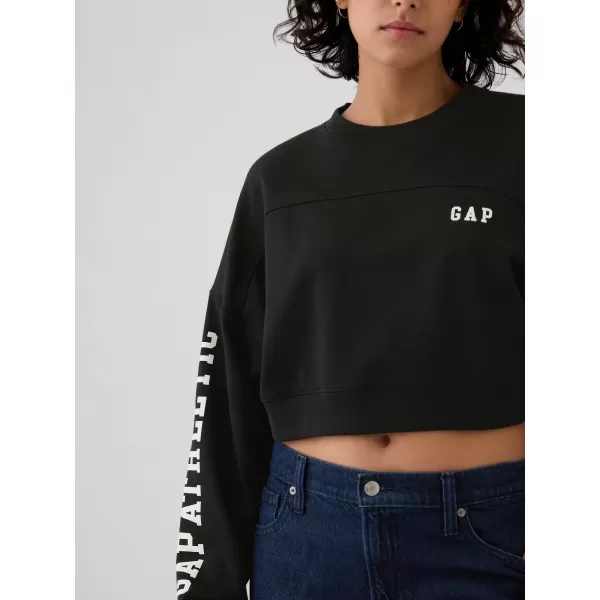  Dámska mikina GAP DROP SHOULDER SUPER CROP SWEATSHIRT 498952-02 TRUE BLACK 