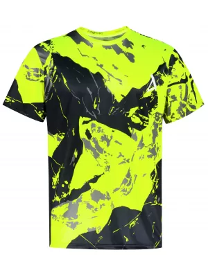Pánske tričko premium ALTISPORT VOJ/ALM131TR01 FLUO YELLOW/ČIERNA