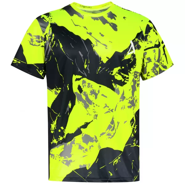  Pánske tričko premium ALTISPORT VOJ/ALM131TR01 FLUO YELLOW/ČIERNA 